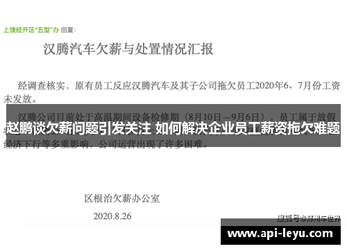 赵鹏谈欠薪问题引发关注 如何解决企业员工薪资拖欠难题
